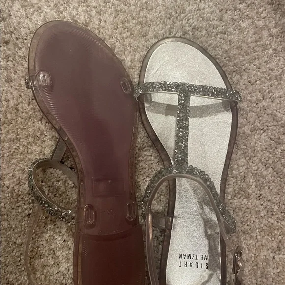 Stuart Weitzman glitter sandals size 9W - Picture 3 of 4